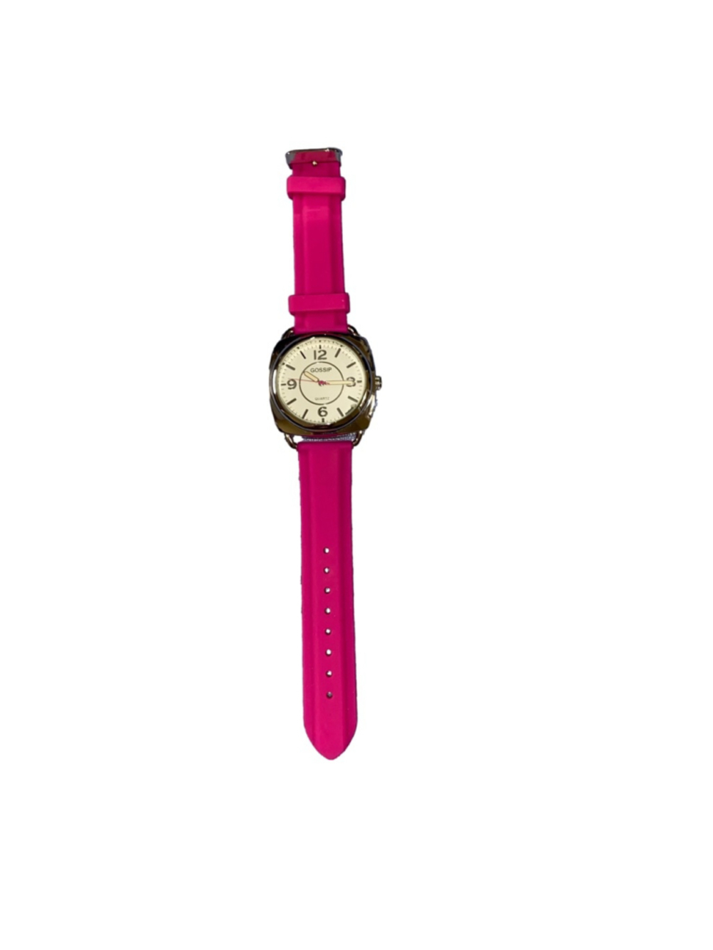 Women's Gossip Pink & Silver Quartz Watch with Silicone Band.